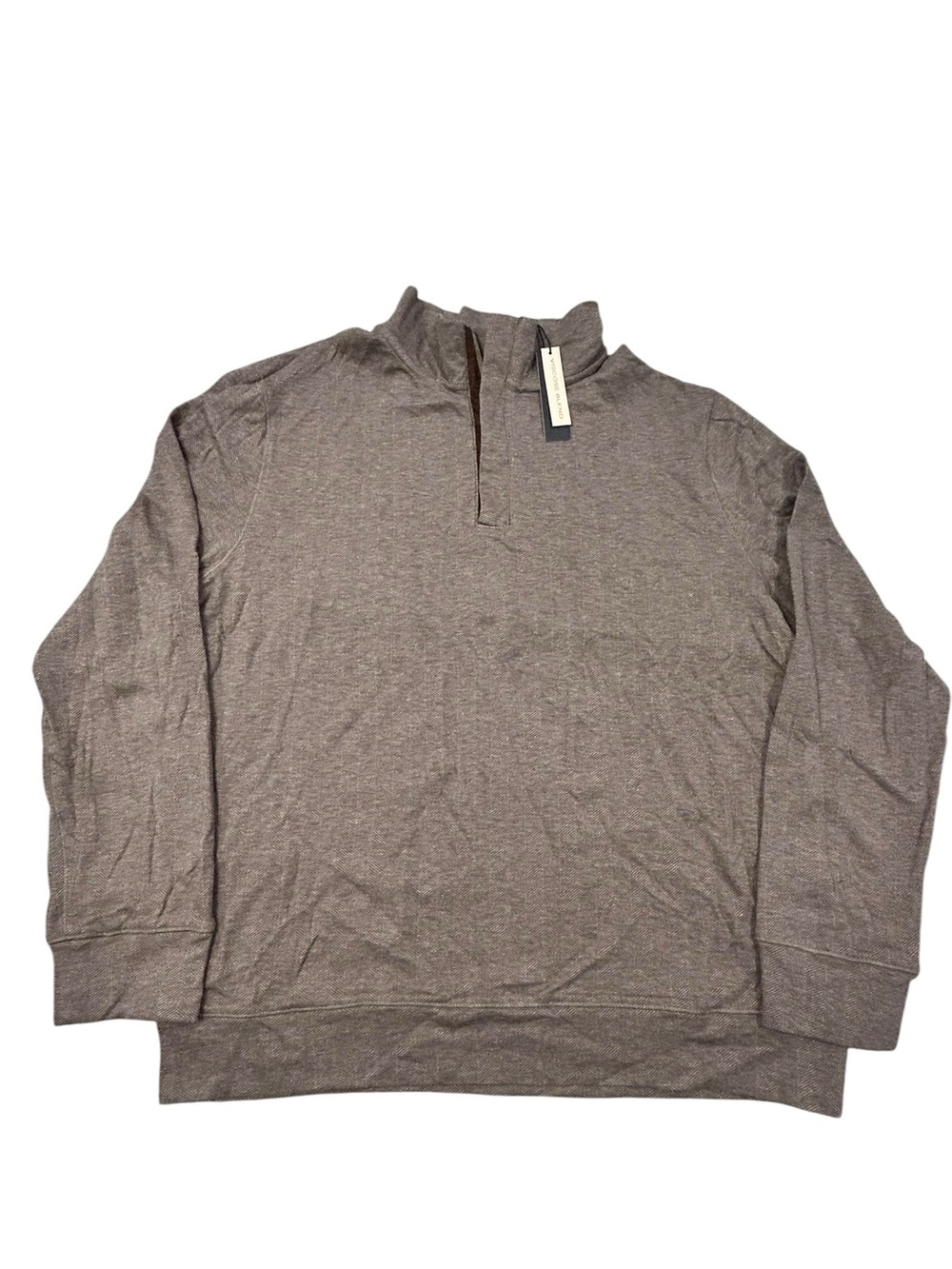 NWT Tahari Herringbone Men's Quarter-Zip Sweater Pullover XL Cotton Blend Casual